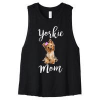 Cute Yorkie Mom Dog Apparel Gift Women's Racerback Cropped Tank