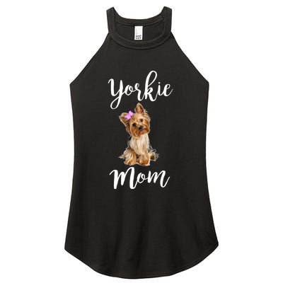 Cute Yorkie Mom Dog Apparel Gift Women's Perfect Tri Rocker Tank