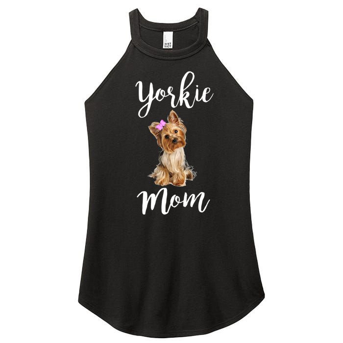 Cute Yorkie Mom Dog Apparel Gift Women's Perfect Tri Rocker Tank