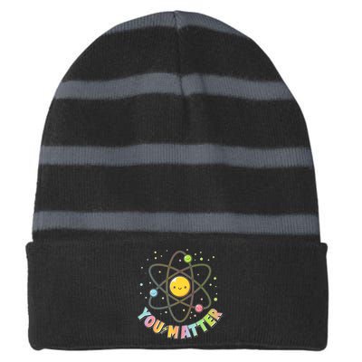 Cute You Matter Atoms Molecule Cell Striped Beanie with Solid Band