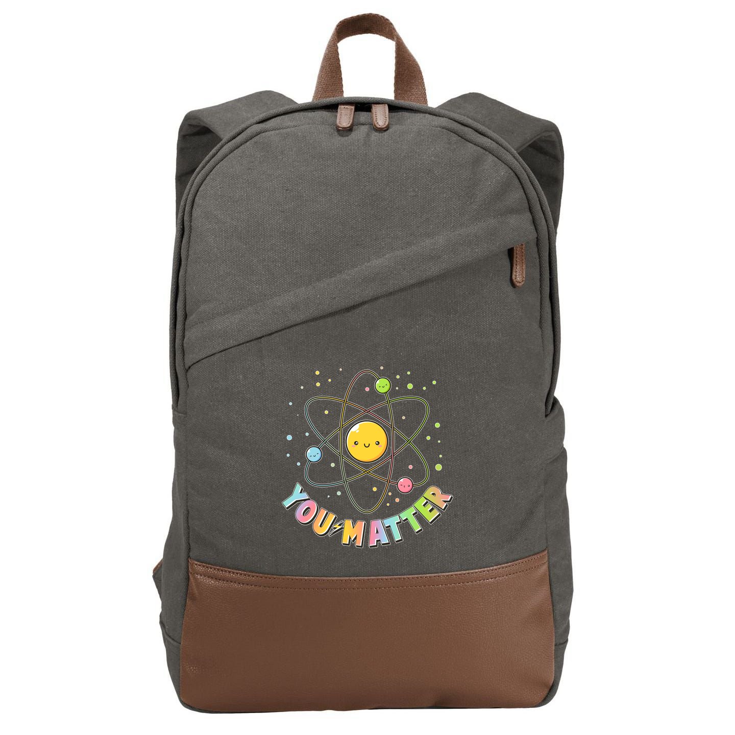 Cute You Matter Atoms Molecule Cell Cotton Canvas Backpack