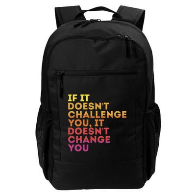 Challenge Yourself Motivational Quote Exercise Self Improve Daily Commute Backpack