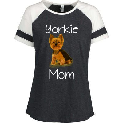 Cute Yorkie Mom Dog Gift Enza Ladies Jersey Colorblock Tee