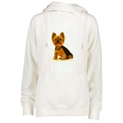 Cute Yorkie Mom Dog Gift Womens Funnel Neck Pullover Hood