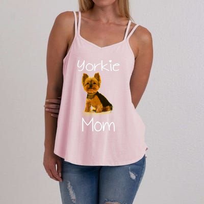 Cute Yorkie Mom Dog Gift Women's Strappy Tank