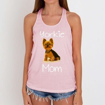 Cute Yorkie Mom Dog Gift Women's Knotted Racerback Tank