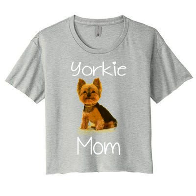 Cute Yorkie Mom Dog Gift Women's Crop Top Tee