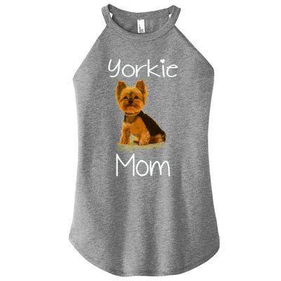 Cute Yorkie Mom Dog Gift Women’s Perfect Tri Rocker Tank