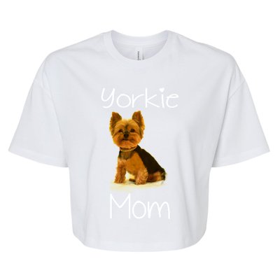 Cute Yorkie Mom Dog Gift Bella+Canvas Jersey Crop Tee