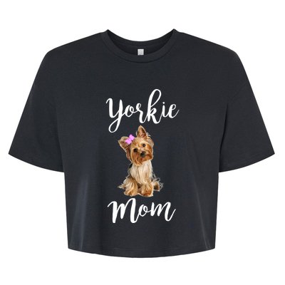 Cute Yorkie Mom Dog Apparel Gift Bella+Canvas Jersey Crop Tee