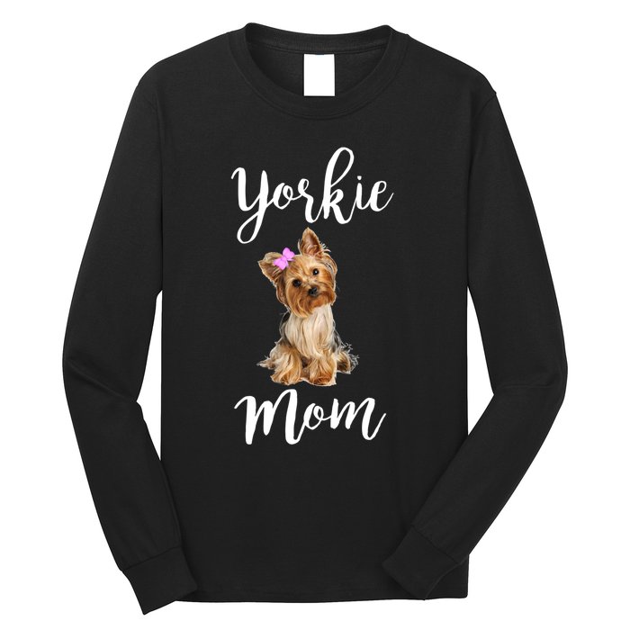 Cute Yorkie Mom Dog Apparel Gift Long Sleeve Shirt