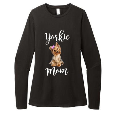 Cute Yorkie Mom Dog Apparel Gift Womens CVC Long Sleeve Shirt