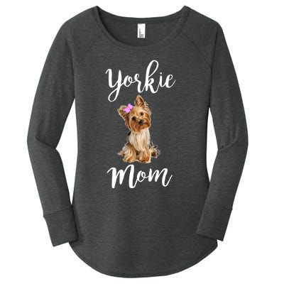 Cute Yorkie Mom Dog Apparel Gift Women's Perfect Tri Tunic Long Sleeve Shirt