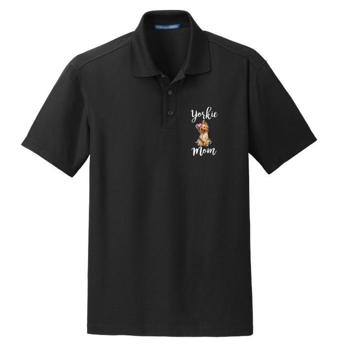 Cute Yorkie Mom Dog Apparel Gift Dry Zone Grid Polo