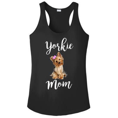 Cute Yorkie Mom Dog Apparel Gift Ladies PosiCharge Competitor Racerback Tank