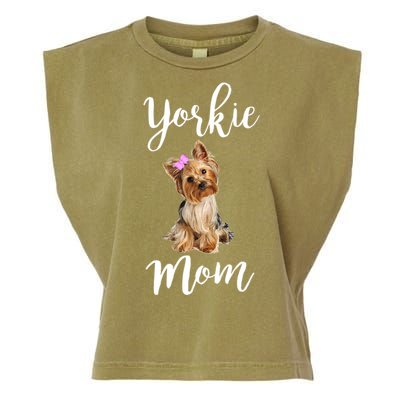 Cute Yorkie Mom Dog Apparel Gift Garment-Dyed Women's Muscle Tee