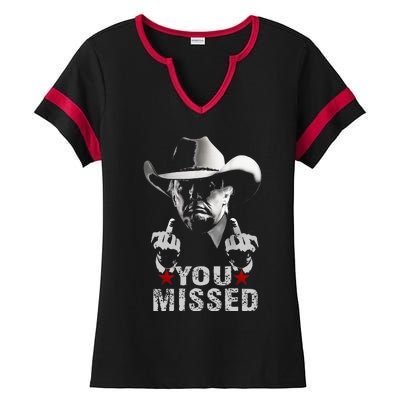 Cow You Missed Ladies Halftime Notch Neck Tee