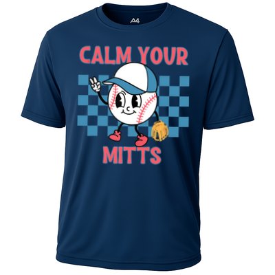 Calm Your Mitts Baseball Player Baseball Game Sports Lover Cooling Performance Crew T-Shirt