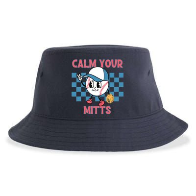 Calm Your Mitts Baseball Player Baseball Game Sports Lover Sustainable Bucket Hat