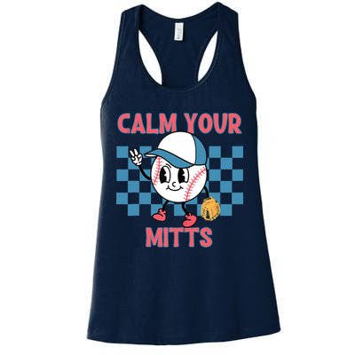 Calm Your Mitts Baseball Player Baseball Game Sports Lover Womens Tank Top