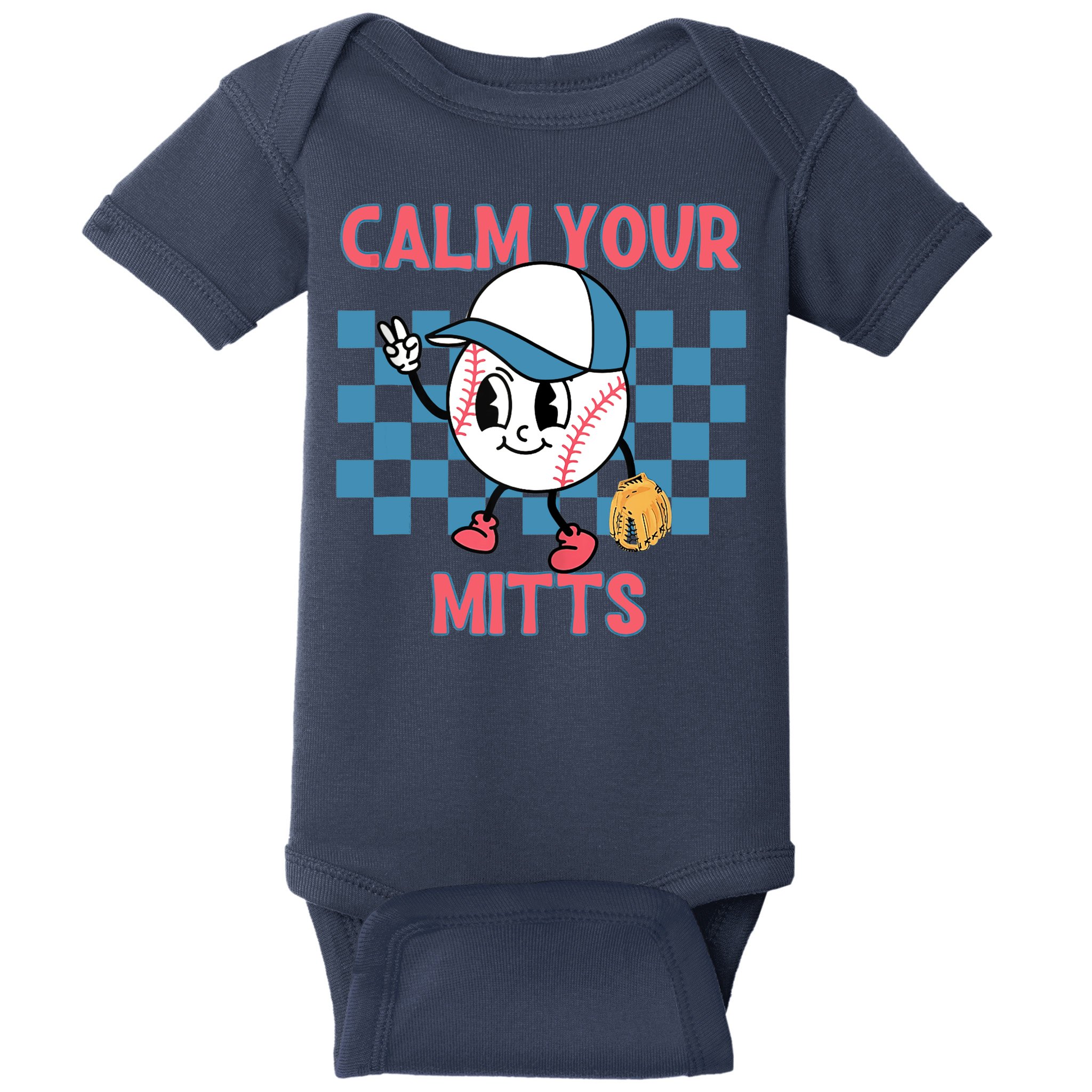 Calm Your Mitts Baseball Player Baseball Game Sports Lover Baby Bodysuit