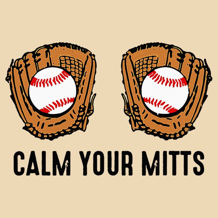 Calm Your Mitts Funny Baseball Player Game Day Sports Lover Drawstring Bag