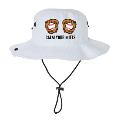 Calm Your Mitts Funny Baseball Player Game Day Sports Lover Bucket Hat