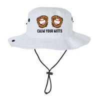 Calm Your Mitts Funny Baseball Player Game Day Sports Lover Bucket Hat