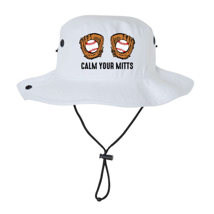 Calm Your Mitts Funny Baseball Player Game Day Sports Lover Bucket Hat