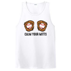 Calm Your Mitts Funny Baseball Player Game Day Sports Lover PosiCharge Competitor Tank