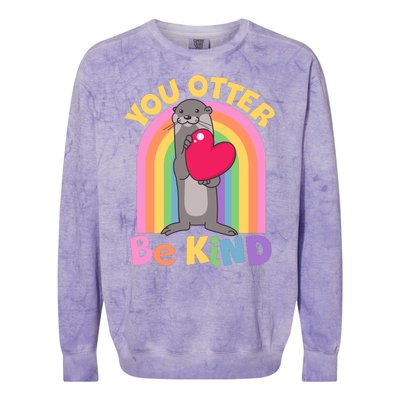 Cute You Otter Be Kind Colorblast Crewneck Sweatshirt