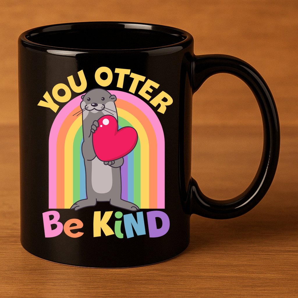 Cute You Otter Be Kind 11oz C Handle Ceramic Mug