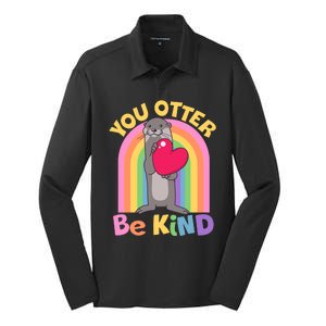 Cute You Otter Be Kind Silk Touch Performance Long Sleeve Polo