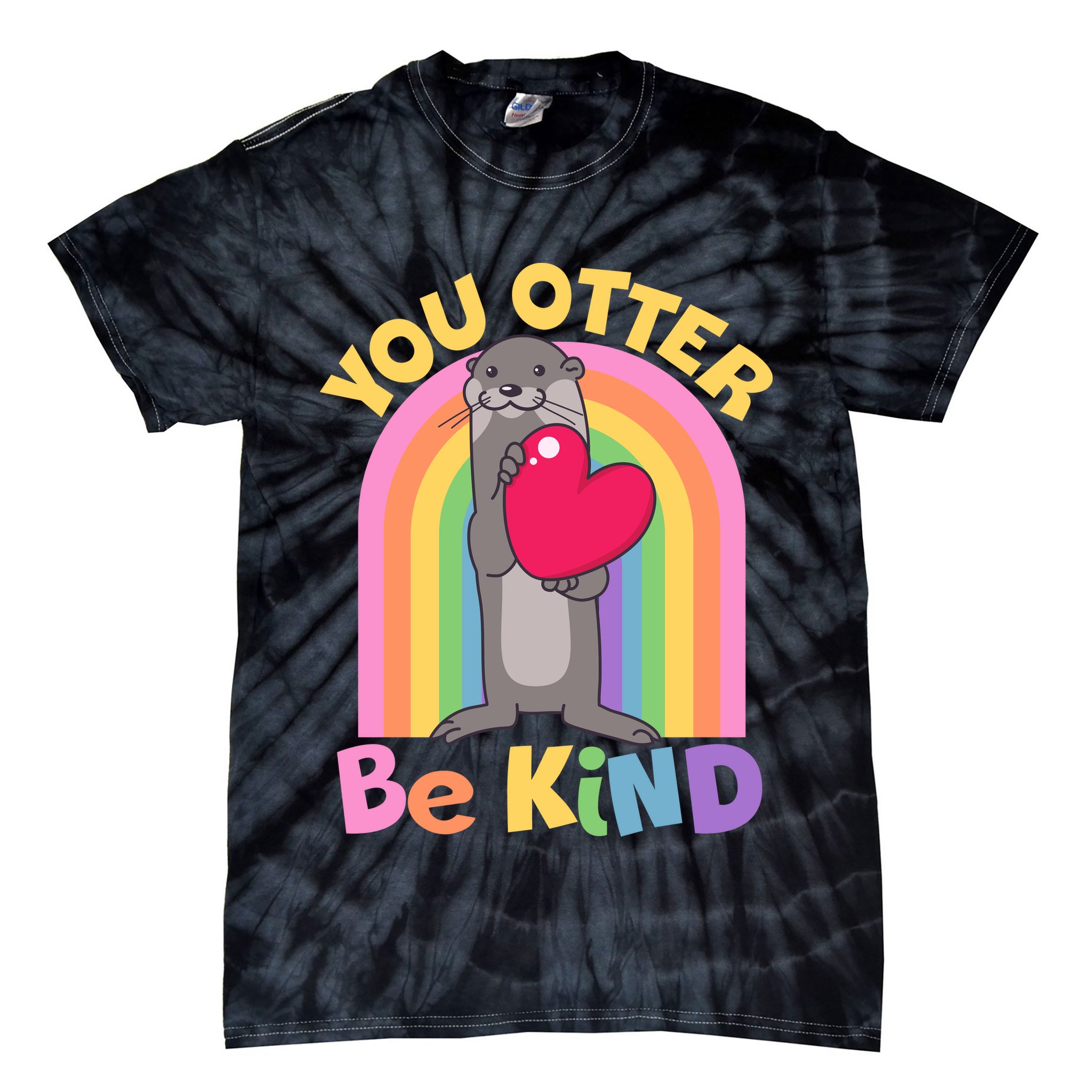 Cute You Otter Be Kind Tie-Dye T-Shirt