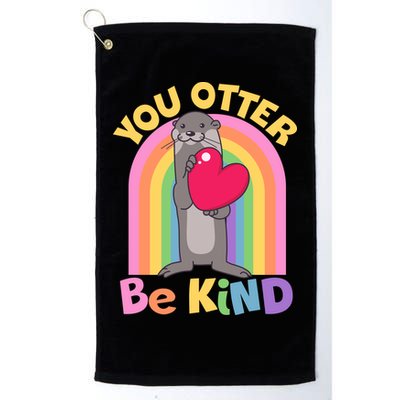 Cute You Otter Be Kind Golf Towel