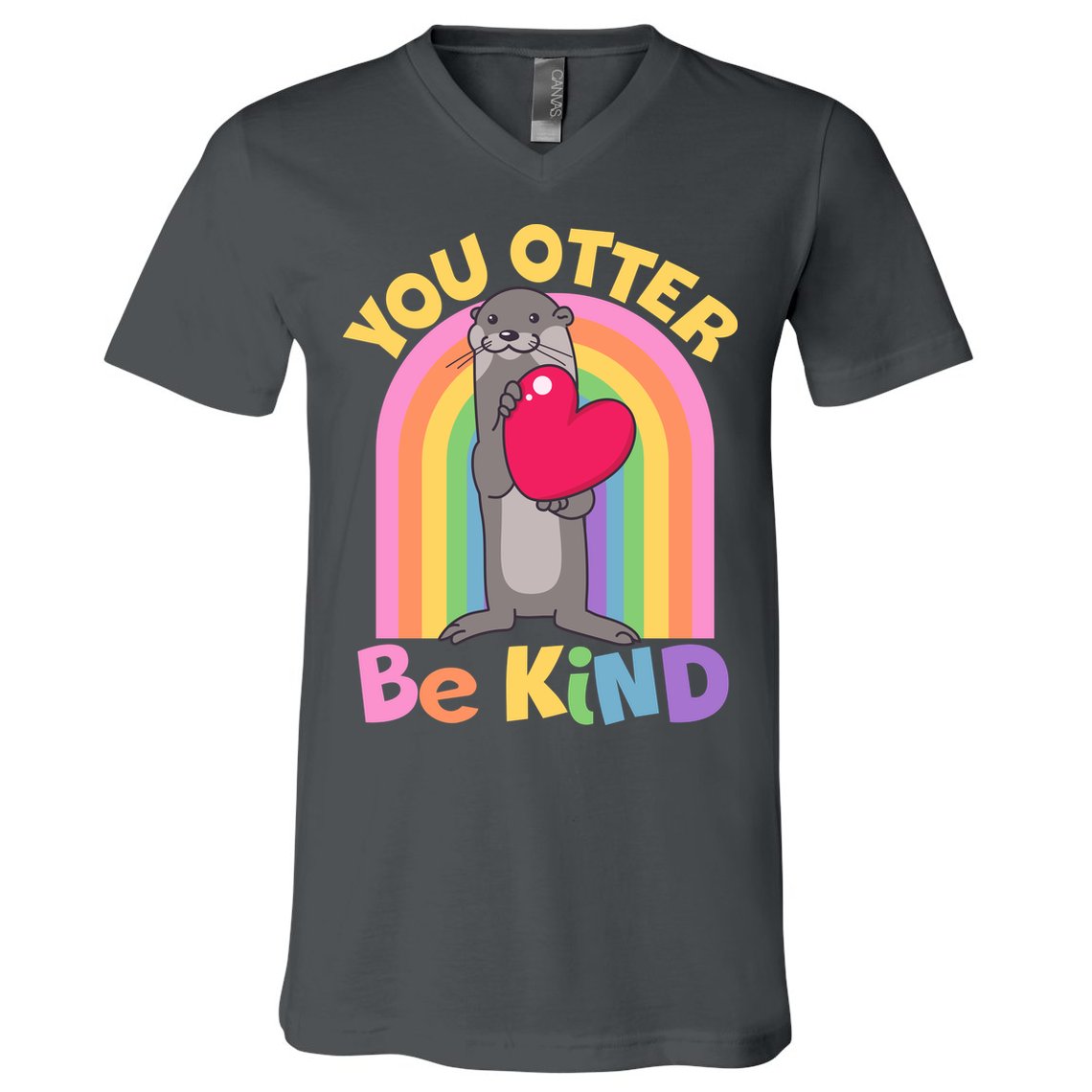 Cute You Otter Be Kind V-Neck T-Shirt
