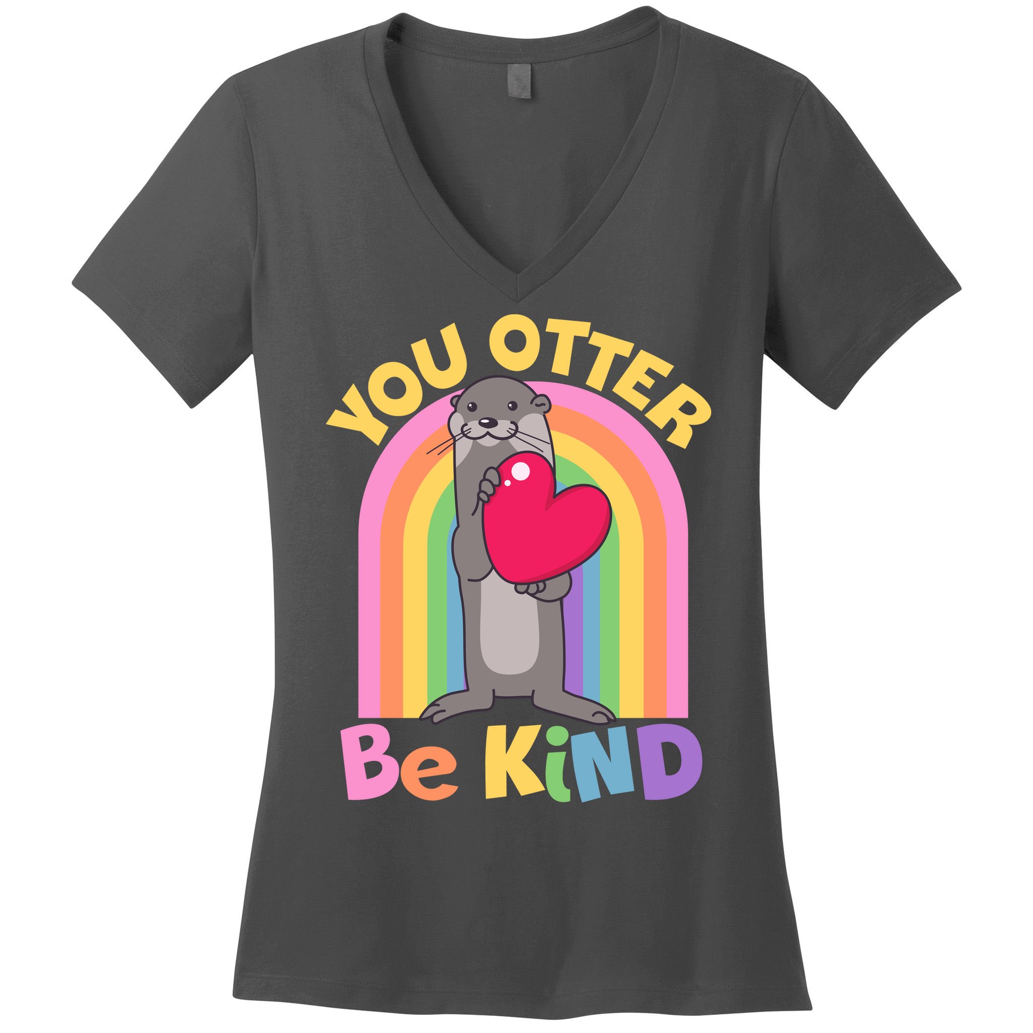 Cute You Otter Be Kind Women's V-Neck T-Shirt