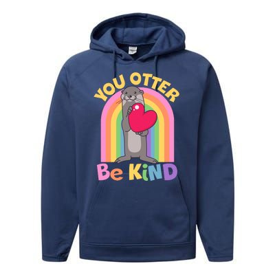 Cute You Otter Be Kind Performance Fleece Hoodie