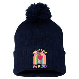 Cute You Otter Be Kind Pom Pom 12in Knit Beanie