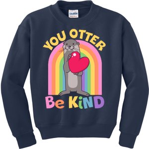 Cute You Otter Be Kind Kids Sweatshirt