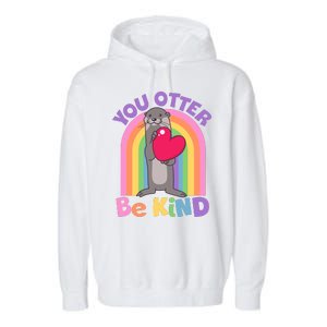 Cute You Otter Be Kind Garment-Dyed Fleece Hoodie