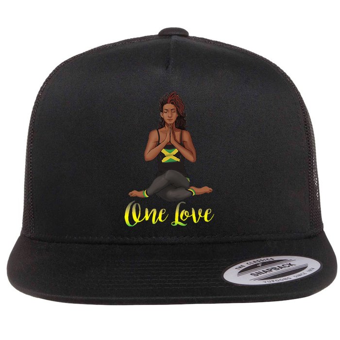 Cute Yoga One Love for yoga lovers Flat Bill Trucker Hat