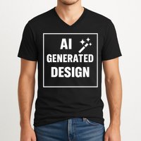 Create Your Own Custom AI Generated Personalized Design V-Neck T-Shirt
