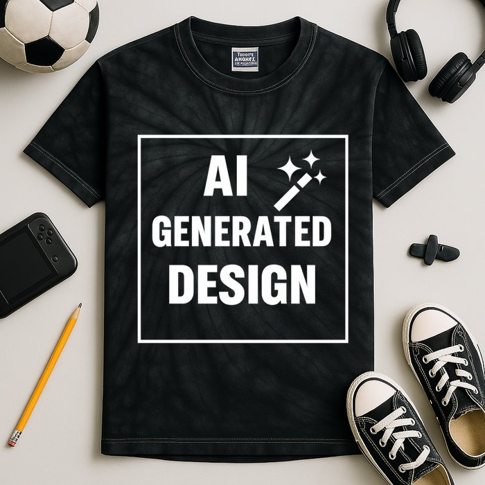 Create Your Own Custom AI Generated Personalized Design Kids Tie-Dye T-Shirt