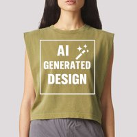 Create Your Own Custom AI Generated Personalized Design Garment-Dyed Women's Muscle Tee