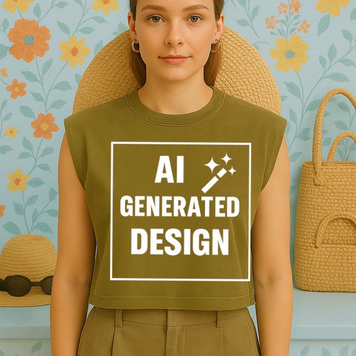 Create Your Own Custom AI Generated Personalized Design Garment-Dyed Women's Muscle Tee