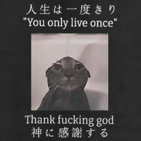Cat You Only Live Once Thank Fucking God Japanese 11oz C Handle Ceramic Mug