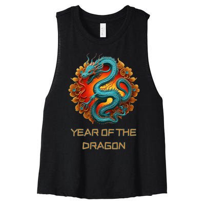 Chinese Year Of The Dragon 2024 Lunar New Year Women's Racerback Cropped Tank