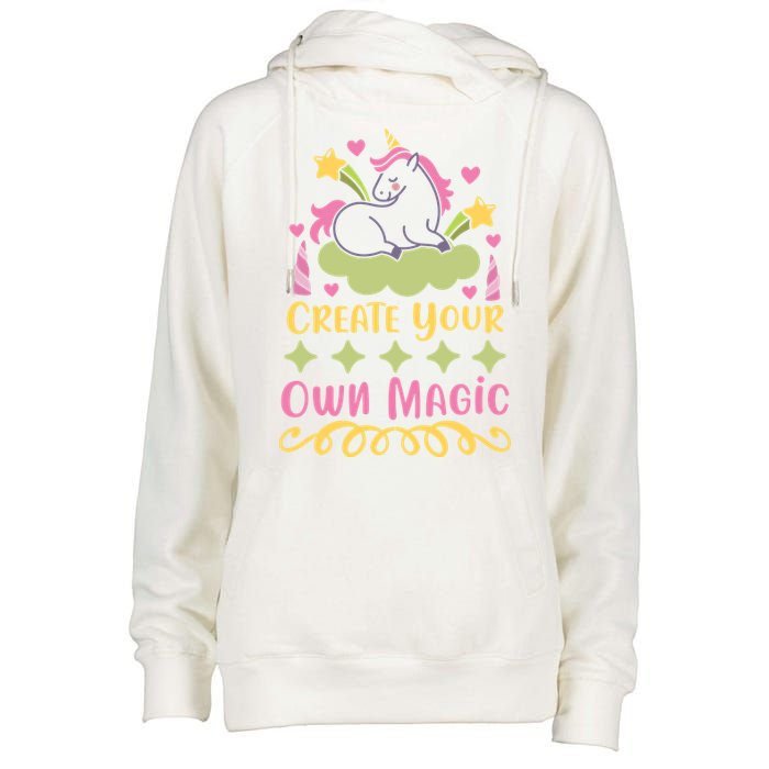 CREATE YOUR OWN MAGIC Womens Funnel Neck Pullover Hood