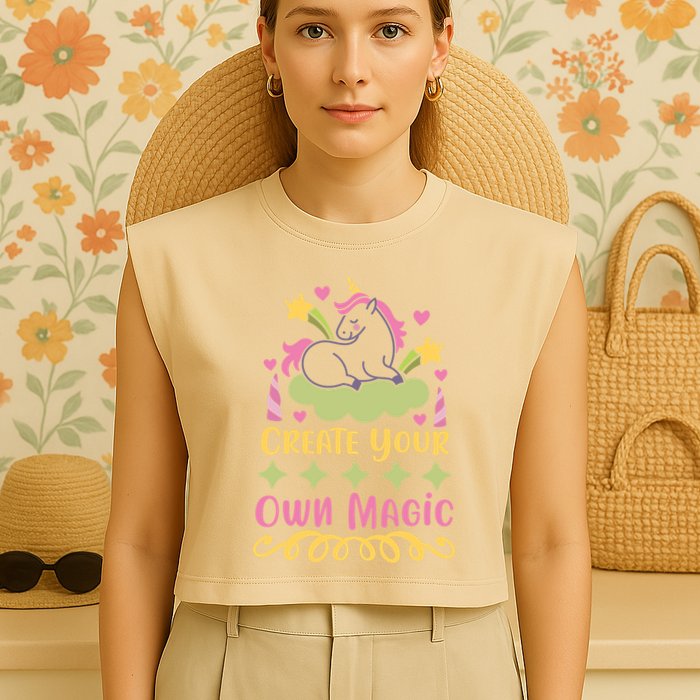 CREATE YOUR OWN MAGIC Garment-Dyed Women's Muscle Tee